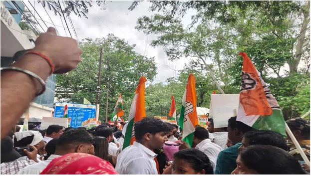  रांची में कांग्रेस का प्रदर्शन 